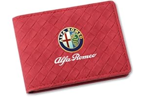 NURCIX Porte-Cartes crédit permis Conduire Voiture pour Alfa Romeo Giulia Stelvio 156 159 Tonale Brera Giulietta Disco Volante Spide,Red Style