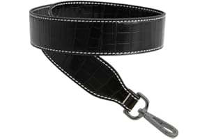 SANTIMON Anse Femmes Bandoulière Anse de Sac Sangle Simili Cuir Femmes Lanière Épaule Chaîne pour Sac à Main Pochette avec Métal Mousqueton (Noir)