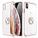 Price comparison product image XUNDD iPhone XS Max Case, Crystal Case with Magnetic Ring Holder Kickstand Function,360 Degree with Rotation Metal Finger Ring Holder Magnet Car Holder Ultra Slim Thin Hard Cover (XS Max,Rose Gold)