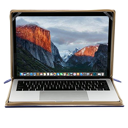 MOSISO MacBook Pro 15 Sleeve Rei  verschluss 2017   2016 Freisetzung A1707 mit Touch Bar  Hochwertige PU Leder Book Case Vintage Classic H  lle Tasche