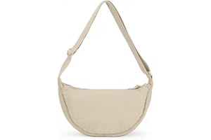 Fecialy Borsa a Tracolla a Mezzaluna per Donne e Uomini - Borsa in Nylon a Forma di Gnocco - Casual da Viaggio