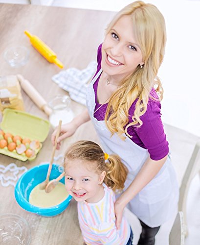 RSW24® 5-tlg Kochlöffel-Set aus kräftigem Hartholz, 25-35cm Länge, aus Buchenholz, Hartholz, Verschiedene Größen, Küchenutensilien hergestellt in Europa, mit Back-löffel und Koch-Löffel - 4