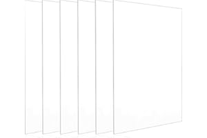 Rebanky 6 Pcs Clear Acrylic Sheet A4 Perspex Sheet 0.7mm Acrylic Board Thin Transparent Perspex sheets Cut to Size Plexiglass sheet for Picture Frame Glass Replacement,Sign,Painting (8.27x11.69 inch)