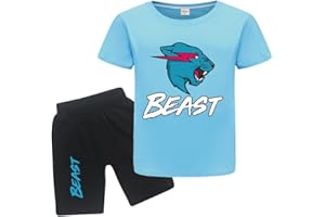 Forlcool Gamer Lighting Cat YouTube Gamer Logo Merch T-Shirts and Shorts 2 Piece Sets Youtuber Round Neck Short Sleeve Tee Top and Shorts