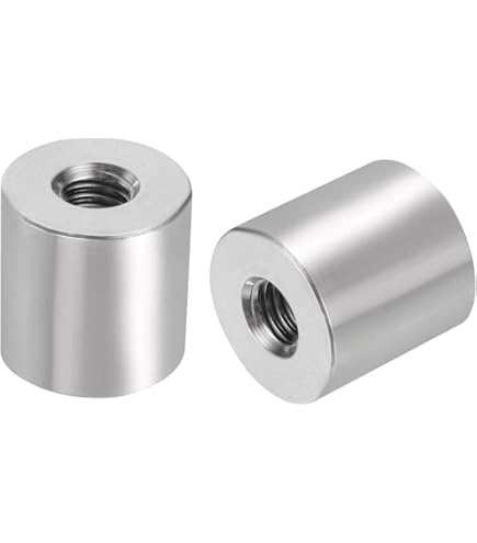 SECCARO Schroefdraadmof, M8 x 30 mm, roestvrij staal V2A VA A2, ronde uitvoering, doorlopende binnendraad, 20 stuks