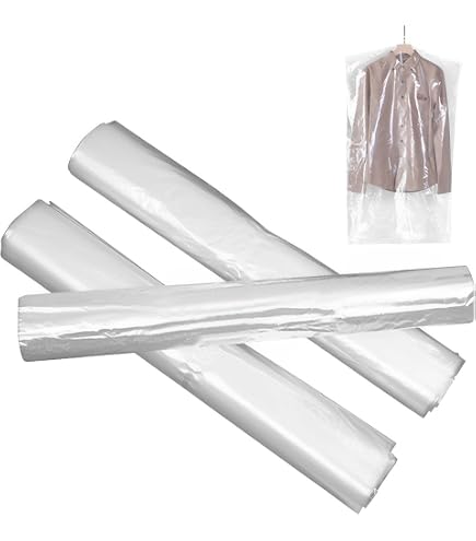 Polypack Polythene Garment Covers Roll – 54" Drop, 100G, 10KG Roll (Approx 215 Bags), Clear, Made In UK-510063