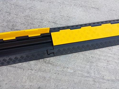 EDP-2 Modularer Kabel-Überfahrschutz aus Kautschuk mit zwei Kanälen und mit Verdeckklappe, für Leitungen mit 28 mm Durchmesser. - 4