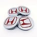 Produktbild Set von 4 HONDA Alufelgen Center Radkappen Nabendeckel Nabenkappen 68mm Abdeckung SILBER GRAU ROT Logo Badge ACCORD CIVIC TYPE R GT Sport 2.0 i-VTEC Turbo EP3 FN2 und andere Modelle / Set of 4 HONDA Alloy Wheels Centre Hub Caps 68mm Cover SILVER GREY RED