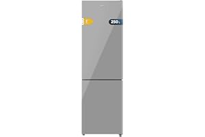 Cecotec Frigorífico Combi Bolero CoolMarket Combi 250 Grey Glass E. Clase Energética E Frigorífico Combi Cristal Gris 180X55Cm, 250L, No Frost, Multi Air Flow, Sistema Fast Cooling