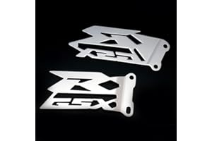 GIDIBII Foot Peg Heel Plates Guard Protector Compatible with Suzuki GSX-R 600/750 2006-2016, GSX-R 1000 2003-2016 (Silver)