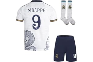 Soft Gardin R. Madrid Mbappe #10 Special White Dragon Edition Football Jersey Shorts Socks Gift Set Youth Sizes