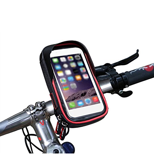 wheelup Fahrradhalterung Halter Lenkradhalterung Bike Holder mit wasserdichter Schutzhülle Tasche Universal für Smartphones, Handy, Navi, GPS ! Halterung 360 Grad drehbar / Handyhalterung für 6 Zoll iPhone 6 7 Plus 6s 7s Plus, Samsung Galaxy S8 S6 S6 S5 S4 Sony Xperia Z3 Z4 Z5 OnePlus 3 ZTE Axon 7 LG G5 G6 G4 Honor 8