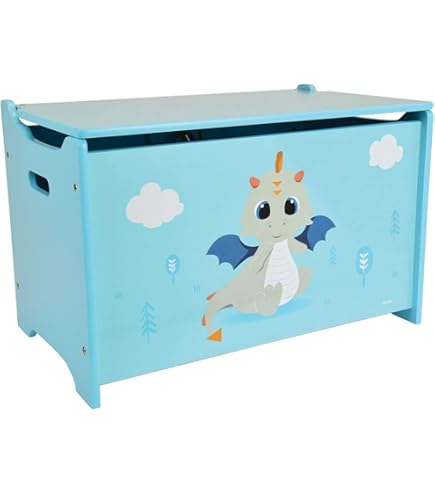 Comodino Per Bambini Fun House Dragon | Con Cassetto 36x33x30 Cm - Legno Engineered Rosso