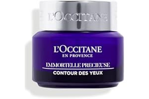 L'OCCITANE - Contour des Yeux Immortelle Précieuse - Soin Jeunesse - Protège, Réduit Cernes et Ridules - à l'Eau de Bleuet, Caféine, Immortelle et Acide Hyaluronique - Fabriqué en France - 15 ml