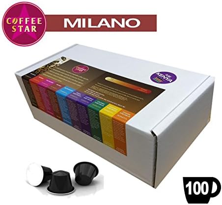 100 Coffeestar Milano Nespresso Compatible Capsules - Classic North Italian Espresso - Intensity 7