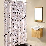 LE Großer Kreis-Duschvorhang, Schattierung Polyester-Tuch Wasserdichter Vorhang undurchsichtig Verdicken Mehltau-Badezimmerduschvorhangtuch Sanitäre Partition,A_150X200cm