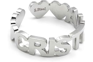 Colours & Beauty Anello Donna Regolabile Personalizzato con Nome In Acciaio | Gioielli con Nome | Anelli Donna Regolabili In Acciaio | Fedine Con Nome