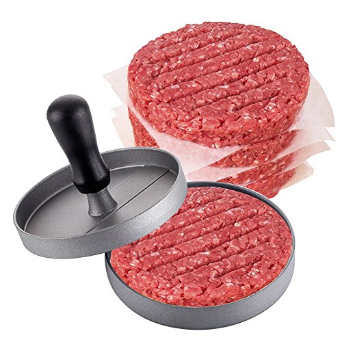 Burgerpresse, Hamburger-Patties Hersteller, Fleischpresse Küchenzubehör–Antihaft-Aluminium Form für einzelne Patties für gefüllte und herkömmliche Hamburger, Ideal zum Grillen - 3