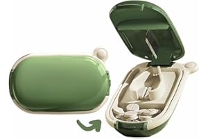 MURRI&MURRDI Tablet Splitter Cutter, Small Pill Splitter Cute Pill Cutter for Small or Large Pills, Portable Medicine Cutter Pocket Purse Medication Cutter for Vitamins (A Green)