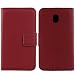 Produktbild Gukas Design Echt Leder Tasche Für Samsung Galaxy J7 Pro J730FD 2017 5.5" Hülle Lederhülle Handyhülle Handy Flip Brieftasche mit Kartenfächer Schutz Protektiv Genuine Premium Case Cover Etui Skin (Dark Rot)