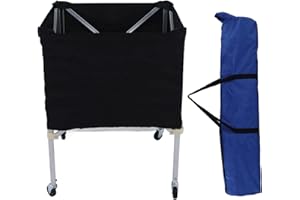 Socobeta Carrello per Palloni Carrello per Palloni con Ruote in Lega di Alluminio e Tela Carrello per Palloni Portatile Pieghevole per Pallacanestro, Calcio, Pallavolo