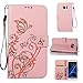 Produktbild Fanryn Schutzhülle / Cover / Handyhülle / Etui für Samsung Galaxy S7 edge Farbdruck Narzissen Muster Design Folio PU Leder Tasche Case Hülle im Bookstyle mit Standfunktion Kredit Kartenfächer – Rosa