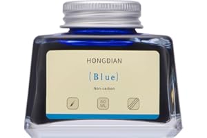 Asvine Hongdian Flacone di inchiostro blu per penna stilografica, flacone da 60 ml, senza carbonio