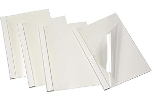 RAYSON Couvertures de Reliure Thermique, A4, Capacité de Reliure de 15 Feuilles, 2 mm, Blanc, Paquet de 25, pour Accueil École Bureau Documents