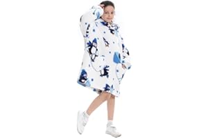 Ruiuzioong Kinder Übergroße Kapuzenpullover,Super Weich Warmes Bequeme Tragbare Decken Sweatshirt für Mädchen Jungen Teenager