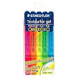 5 colores Staedtler 264 PB5 - Set de 5 subrayadores fluorescentes con gel