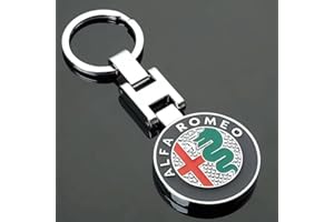 RUAAL Auto Portachiavi Lega di Zinco, per Alfa Romeo Stelvio 4C Mito Giulietta Portachiavi Ricambi Accessori,A-A