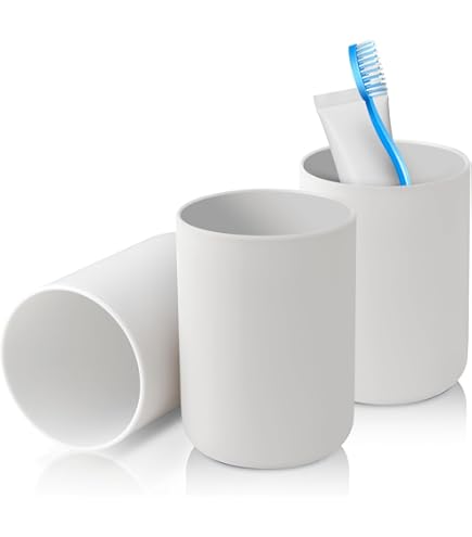 RabyLeo Zahnbürstenbecher Set - 2 Stück, ABS+PS+TPR, Spülmaschinenfest