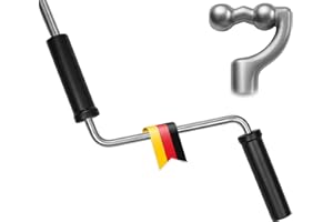 markiso Markisenkurbel 100 cm Verzinkt – Kurbel für Markise mit Kugelhaken/Kugelkopf – Kurbelgestänge verzinkter Stahl, Rostfrei, Ergonomische Griffe, Freilaufend für Leichte Bedienung