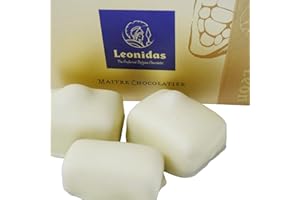 CHOCOLATE EXPRESS White Leonidas Manon Chocolates, 10 Belgian Buttercream Coffee Chocolates in Gift Box