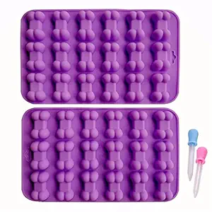 2 Pack Value Silicone Molds Pet Mini Treat Bones, Animal Bones for Homemade Dog & Cat Treats, Baking Chocolate Candy, Oven Microwave Freezer Safe