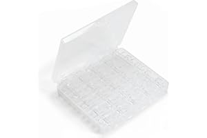 CHEERHOM Lote de 25 bobinas para máquina de Coser Universal de plástico con Caja de Almacenamiento (Transparente)