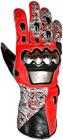 Oro Star Motorbike Racing Gloves MOTOGP PRO-01 (Large, Red/White)