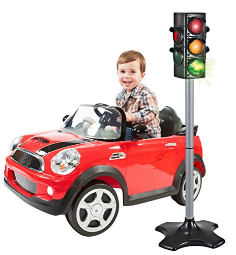 80 cm Spielzeug Ampel mit Lichtwechsel für Auto- und Fußgängerverkehr perfekt für kleine Bobby Car Fahrer thumbnail