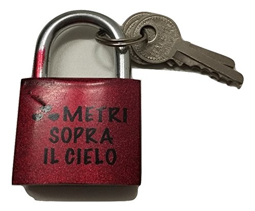 Preisvergleich Produktbild Liebesschloss klein mit Schriftzug Drei Meter über dem Himmel, rot
