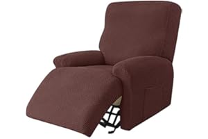 RTSFKFS Funda de sillón Relax Reclinable 4 Piezas Jacquard Elástica Funda Cubre Sillón Relax Protector para Sillón Reclinable Funda de Sillón 1 Plaza Funda de sofá Relax (Color : E)