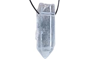 Lebensquelle Plus | Cristal de roche naturel dentelle | Pendentif avec cordon en coton, Gemme, cristal de roche