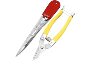 NISHZHU 1 Set Basket Basketry, Wicker Rattan Pick + Small Wicker Repair Scissor, DIY Handcraft Rattan Tool