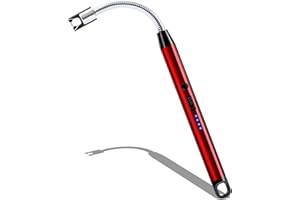 ‎LCFUN LcFun Stabfeuerzeug, Lichtbogen Feuerzeug Elektrisch, Elektrisches Feuerzeug Lang Winddicht USB Feuerzeug für Küche Camping Feuerwerk (Rot)