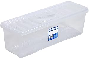 Whatmore Crystal Deep Shelf Box and Lid, Clear (Holds 36 DVDs)