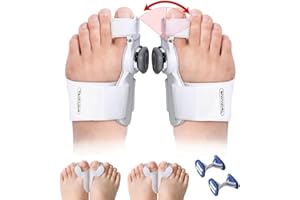 Tech Love Correction D'hallux Valgus Kit, Hallux Valgus [2x] Bouton réglable, D'orteil en Silicone [4x] et Bande D'entraînement pour Orteil [2x] pour Pied Gauche ou Droit Unisexe