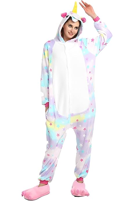 Pigiama Unicorno Pile Costumi Animali Adulti Pigiama Unicorno M