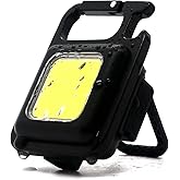 Keychain Mini Cob Flashlight, Super Bright (Max 500 Lumens) Rechargeable Emergency Light, 4 Modes Portable Pocket Light with 