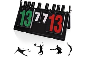 mizikuu Anzeigetafel 6 Stellig, Digit Flip Zähltafel Wettkämpfe Tragbare Punktetafel wasserdichte Scorebord 0-99 Sportanzeigetafel Punktezähler für Fußball Basketball Badminton Volleyball Tischtennis