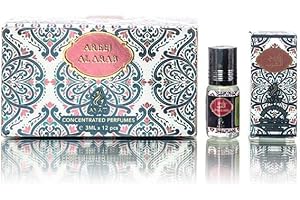 AYAT PERFUMES – Lot de 12 Muscs Huiles Parfumées AREEJ AL ARAB Attar Halal & Végan 3 ml Sans Alcool – Senteur Arabian Parfum Oriental pour Femme Longue Tenue – Fabriqué à Dubaï