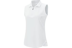 AjezMax Polo Femme sans Manches avec 1/4 Zipper d'été Sport Débardeur Golf Tennis Tops Gym Yoga T Shirt